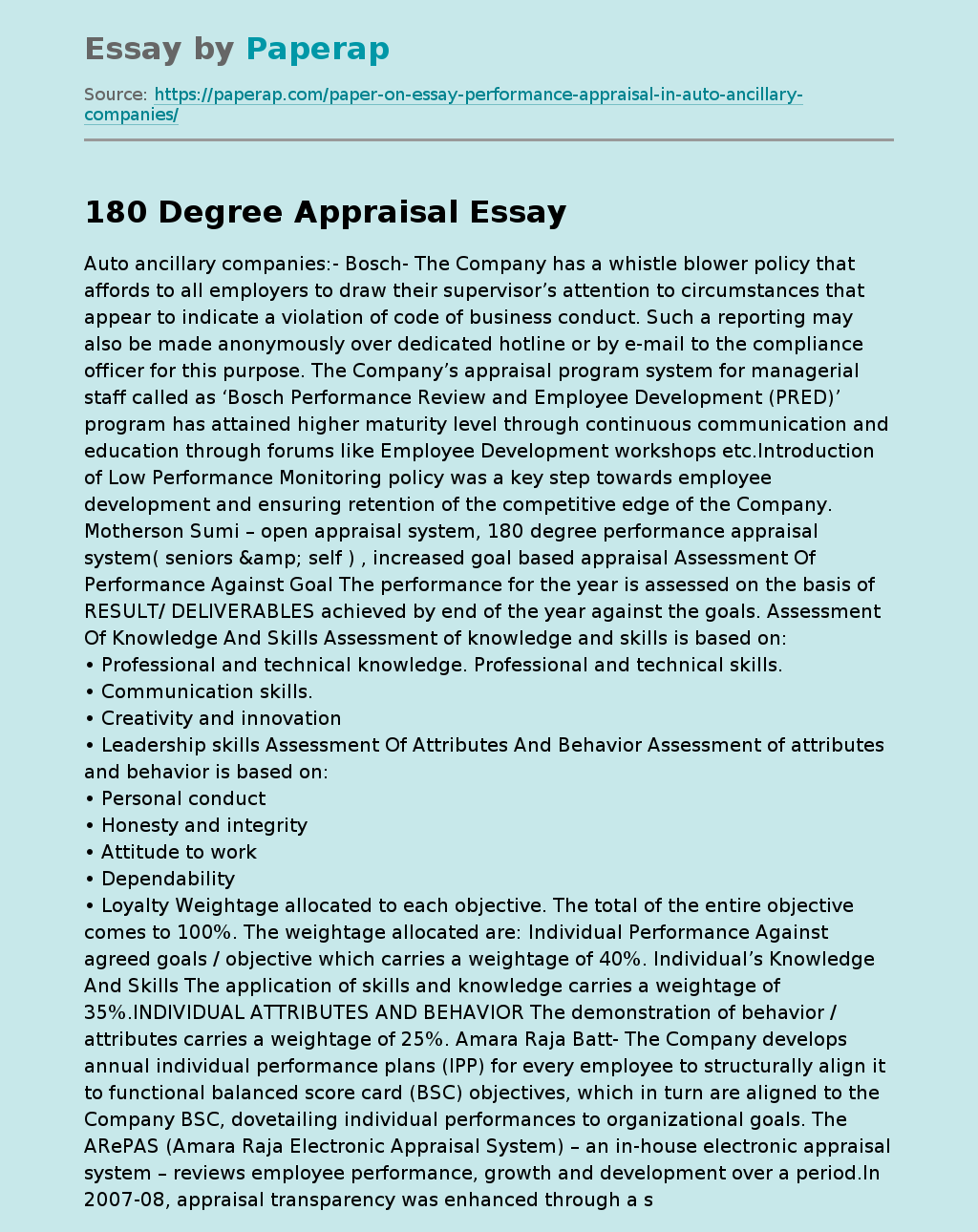 180 Degree Appraisal