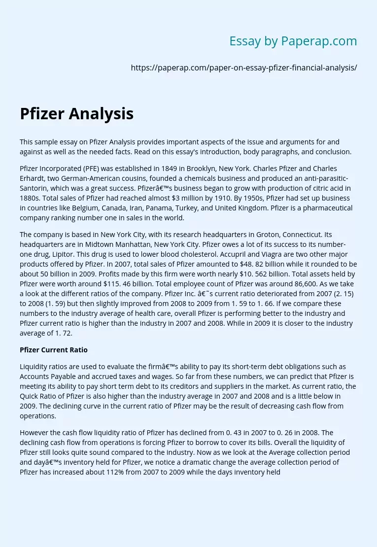 Pfizer Analysis