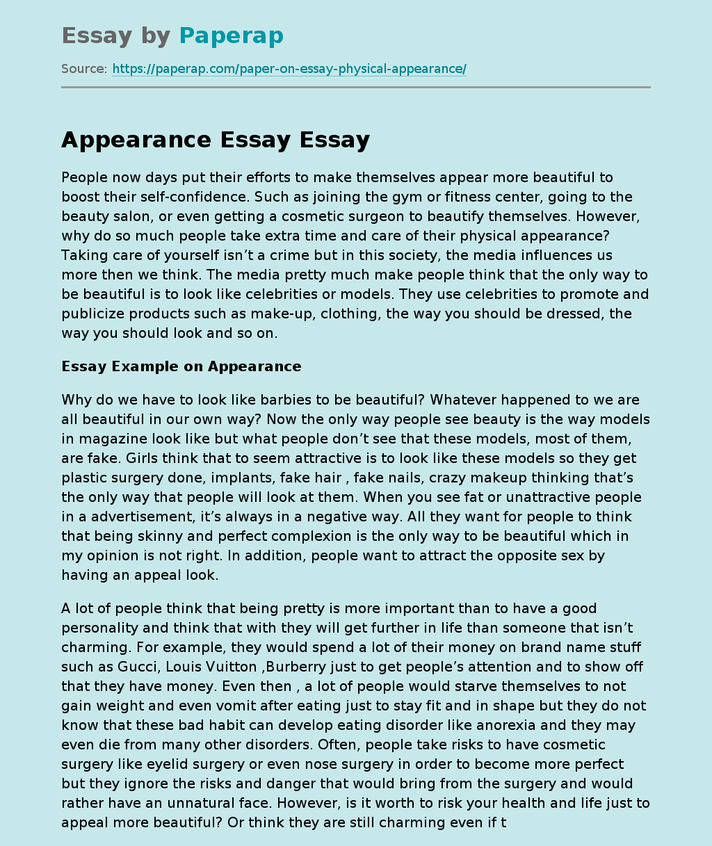 Appearance Essay