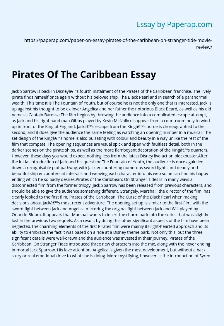 Film Series "Pirates of the Caribbean"