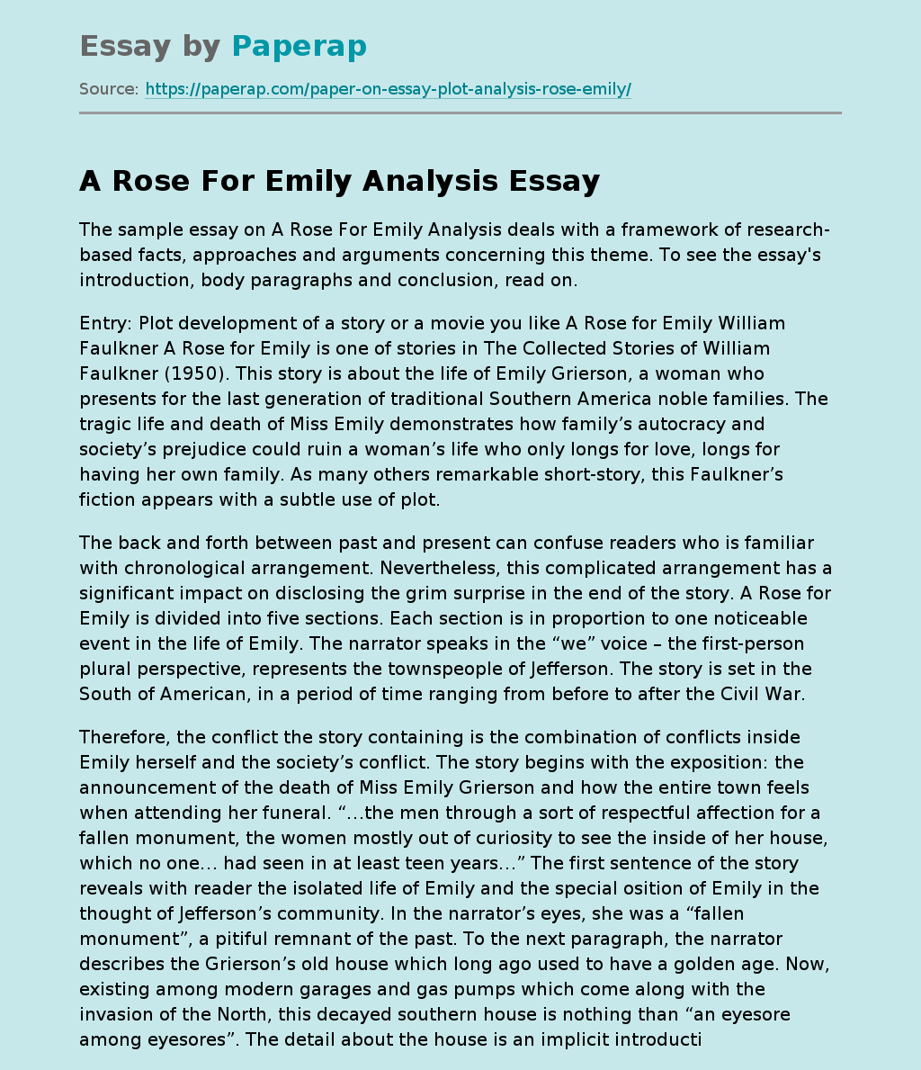 A Rose For Emily Analysis