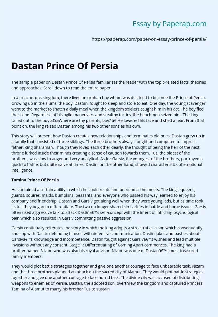 Dastan Prince Of Persia