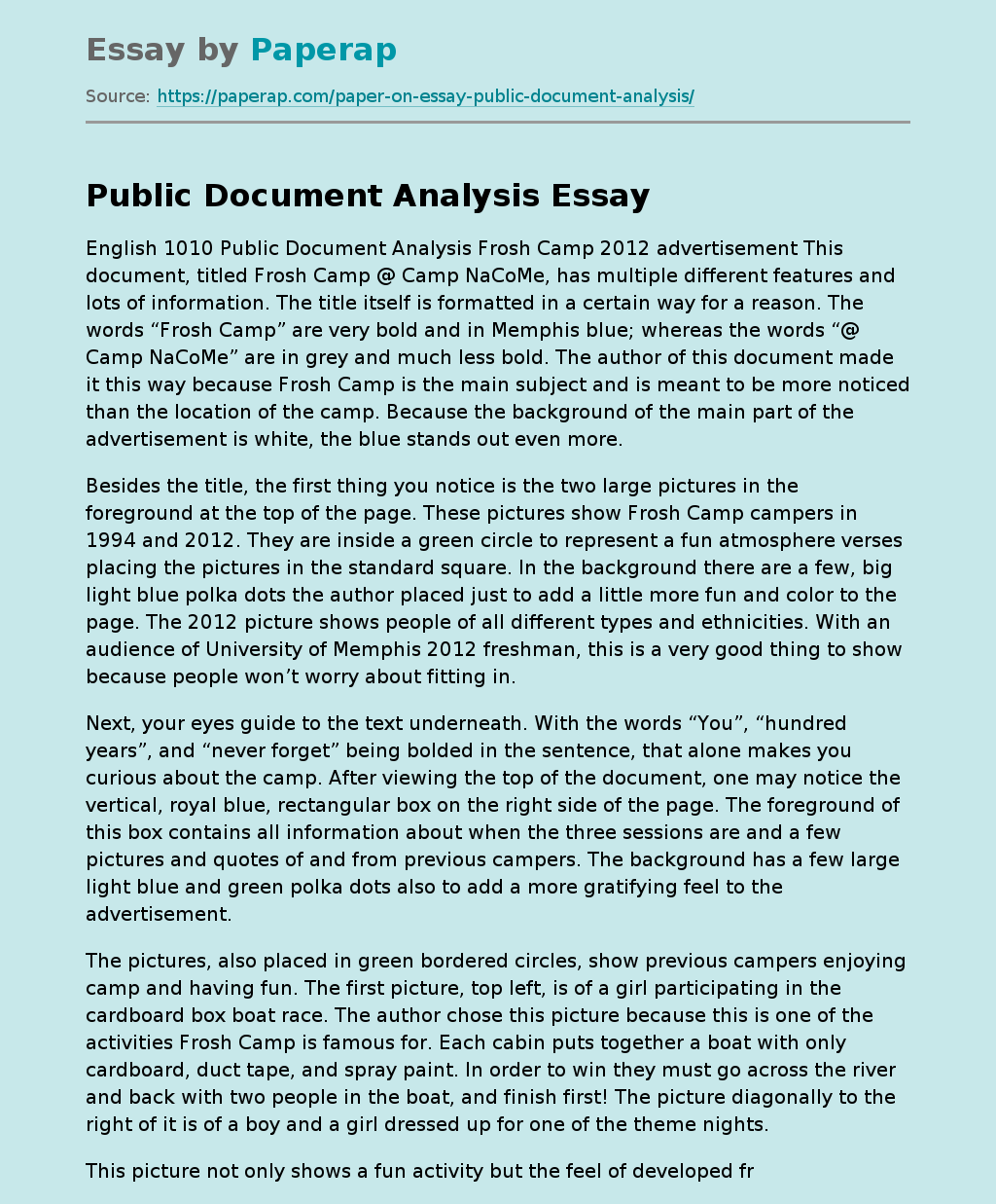 The Public Document Analysis