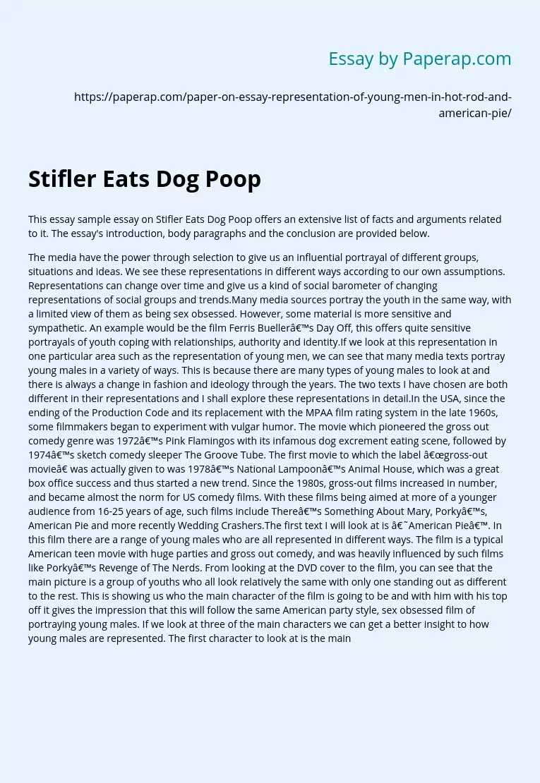 Stifler Eats Dog Poop