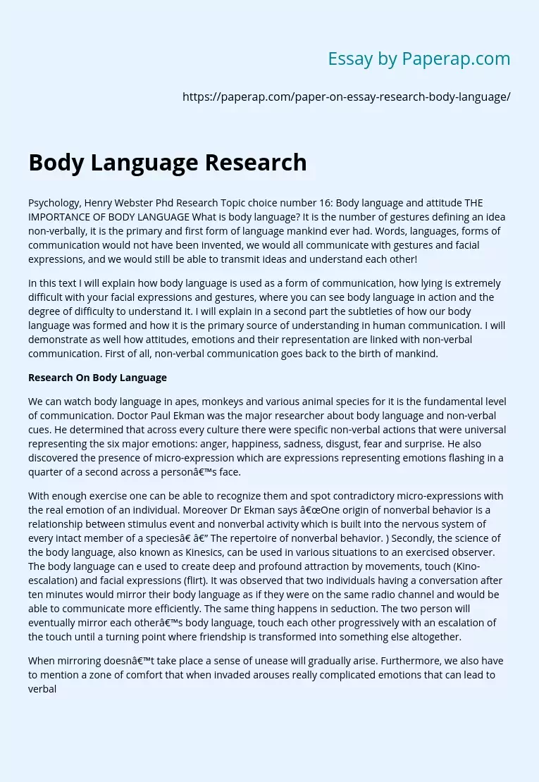 Body Language Research