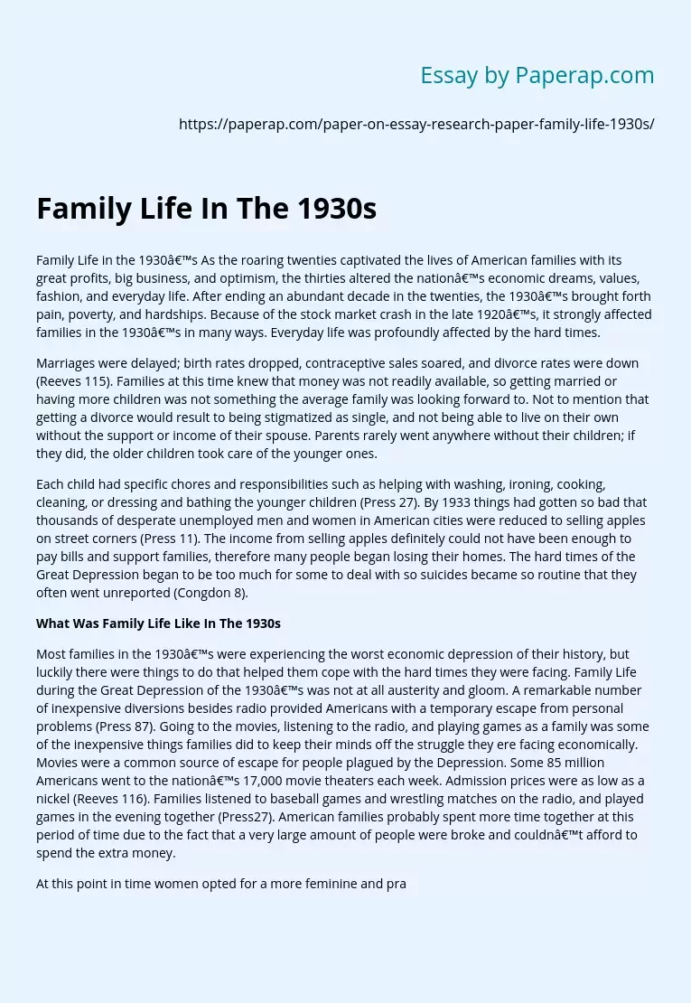 family life essay