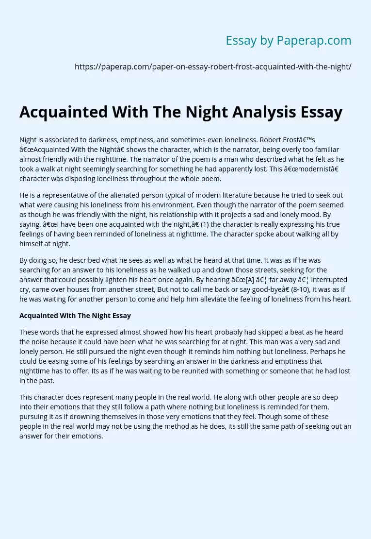 night essay