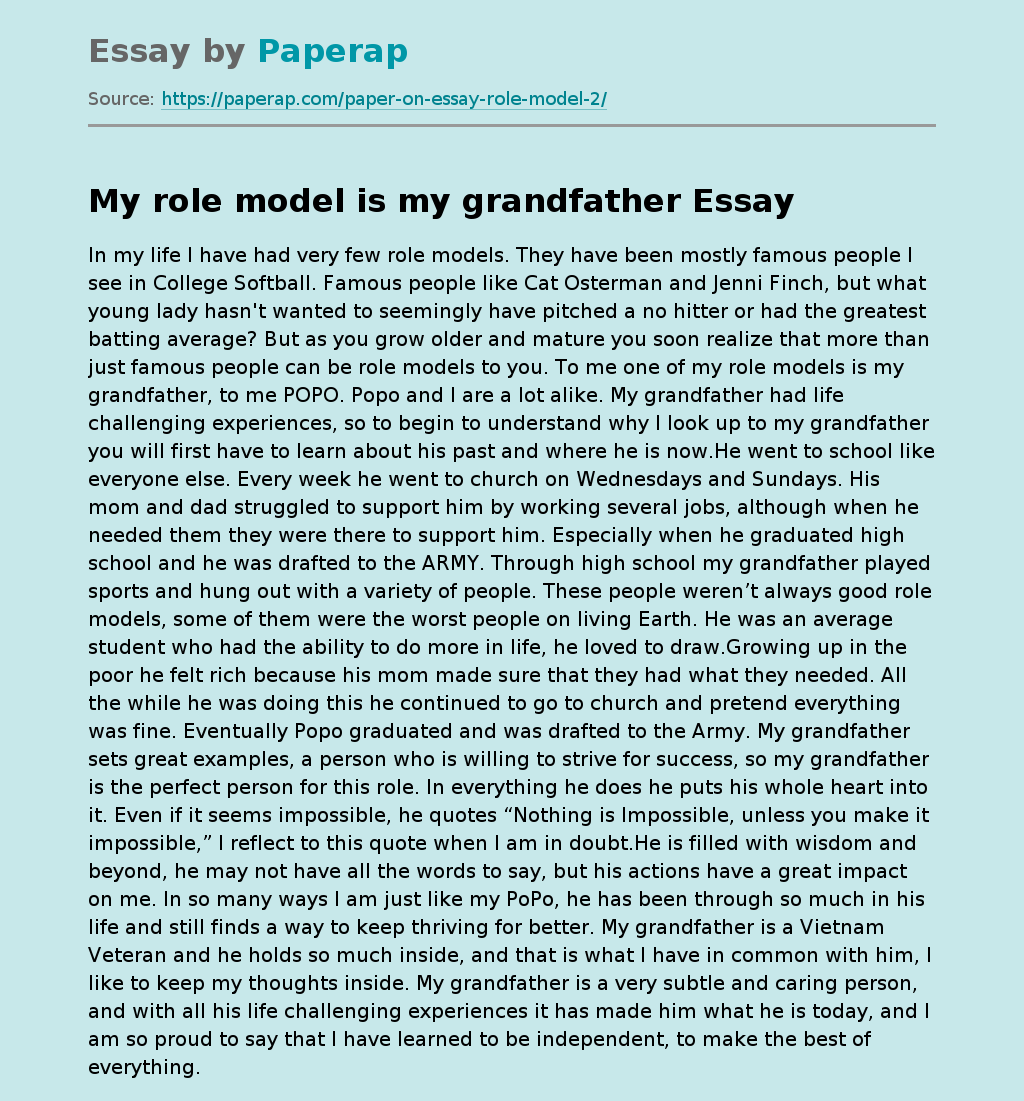 reflective essay death grandfather