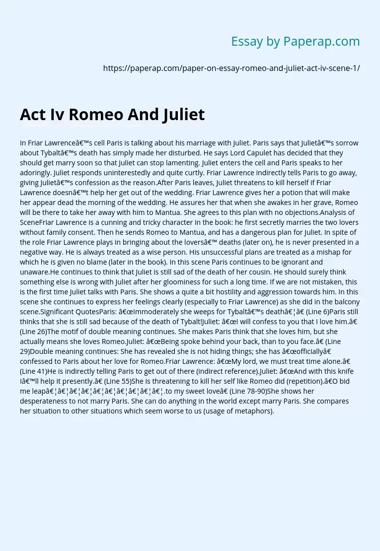 Act Iv Romeo And Juliet