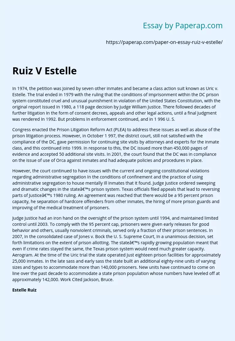 Ruiz V Estelle