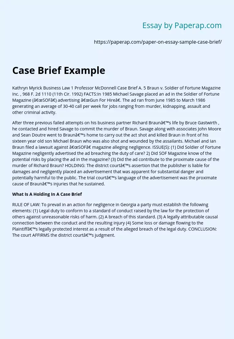 Case Brief Example