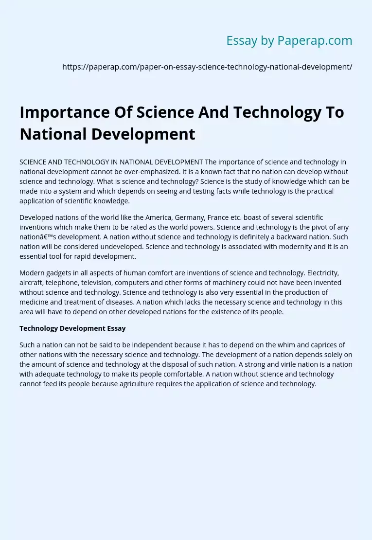 english essay science and technology