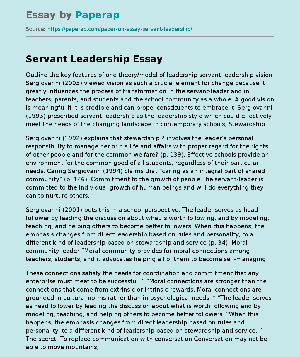 Practice of Servant-Leadership