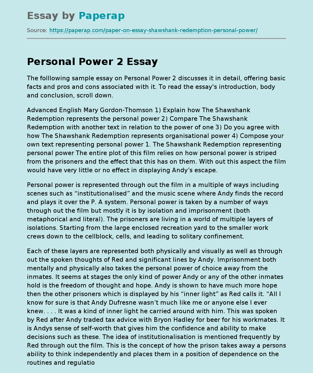 Personal Power 2