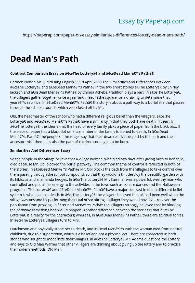 Dead Man's Path