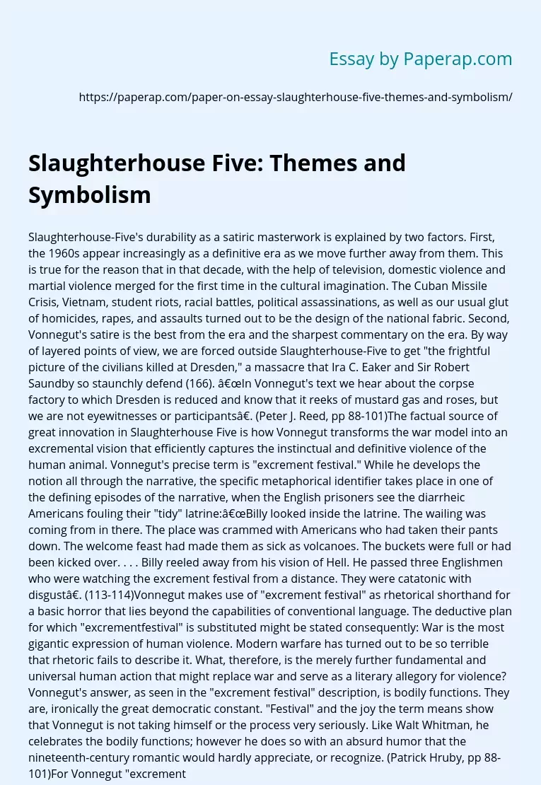 Slaughterhouse Five: Themes and Symbolism