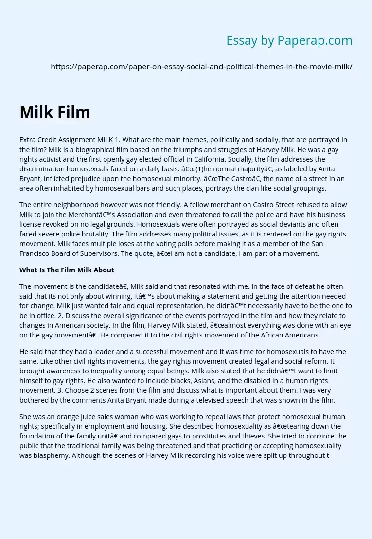 Themes in Milk Film