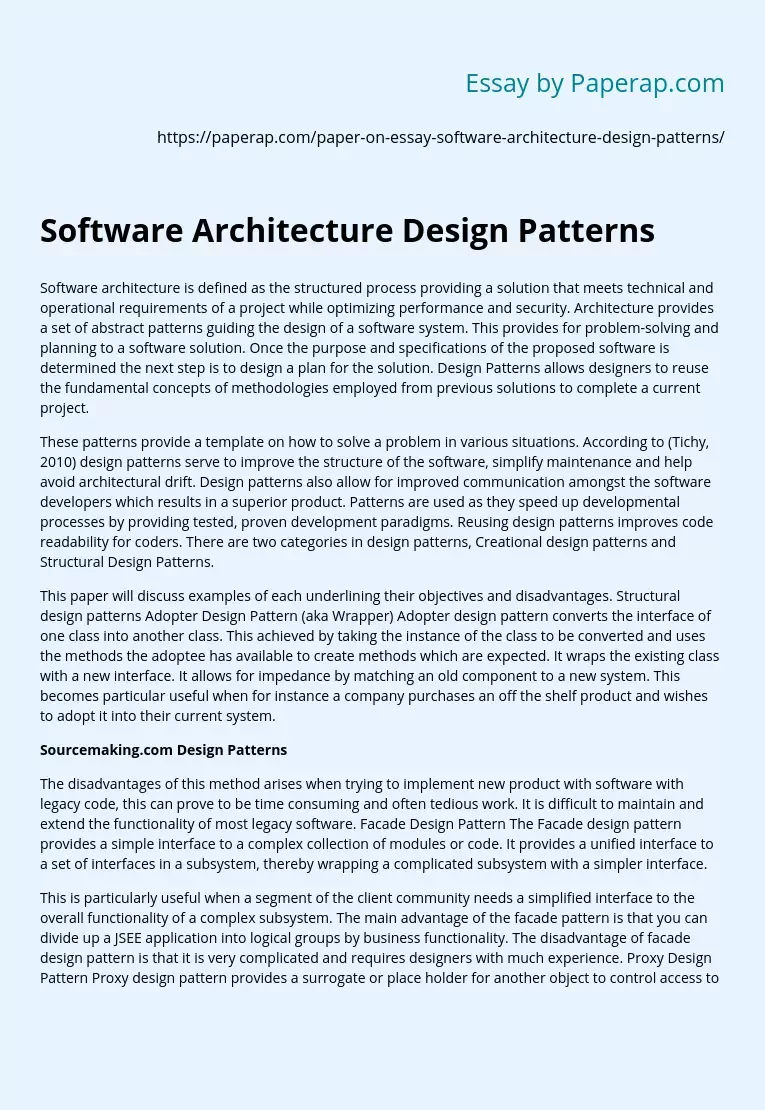 Software Architecture Design Patterns