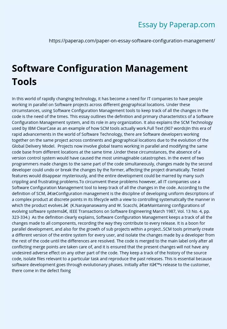 Software Configuration Management Tools