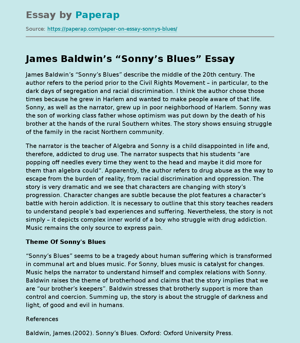 james baldwin sonny's blues essay