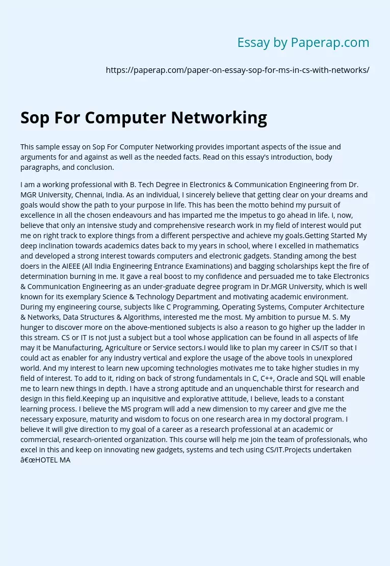 Sop For Computer Networking