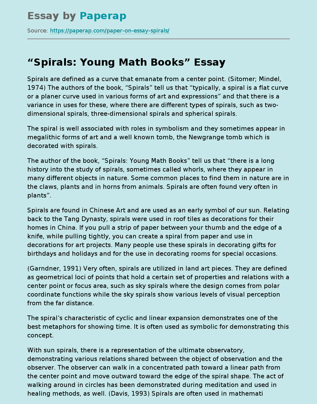 “Spirals: Young Math Books”