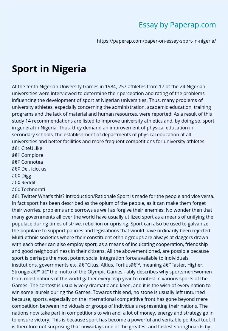 Sport in Nigeria