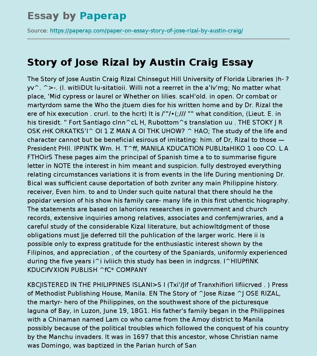 Story of Jose Rizal by Austin Craig