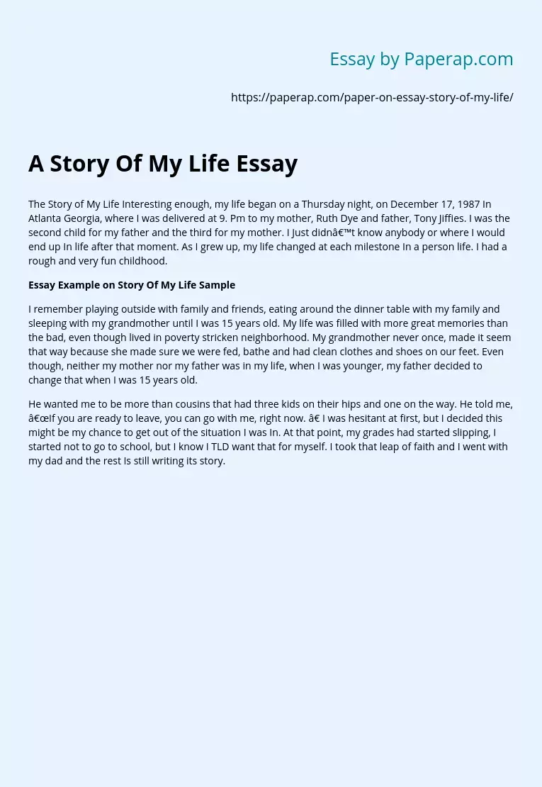 my life short essay