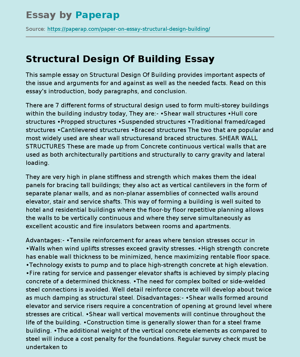 Structural Design Of Building