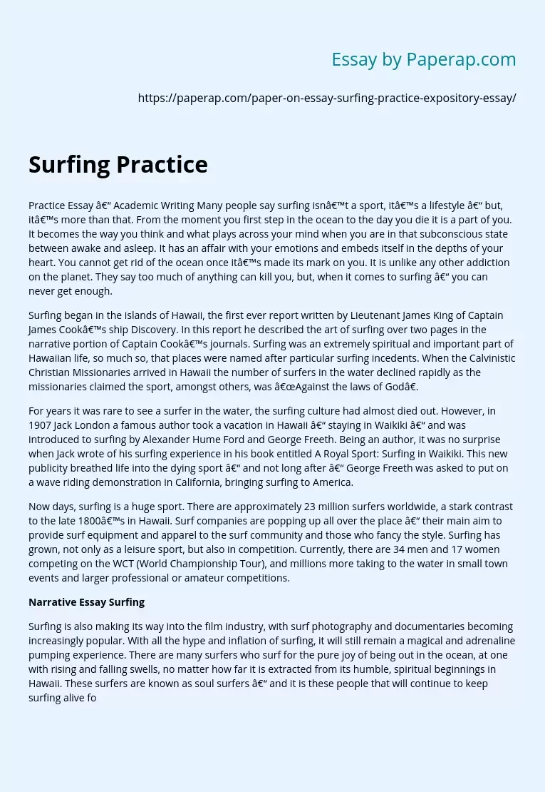 Surfing Practice