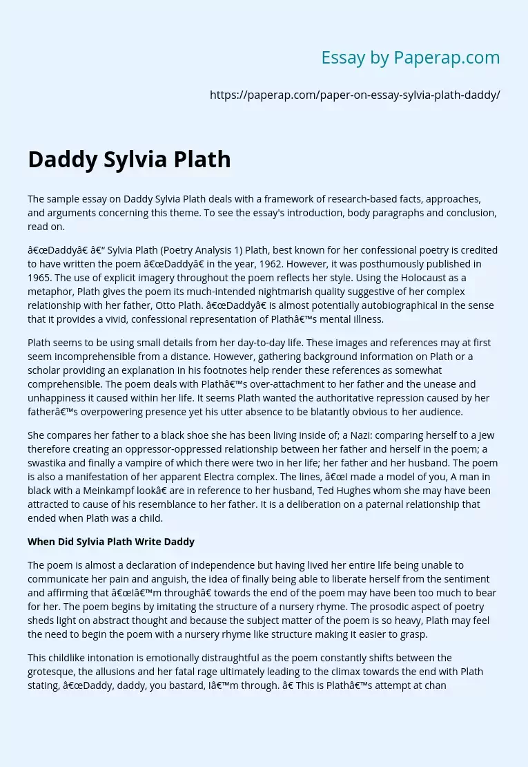 Daddy Sylvia Plath