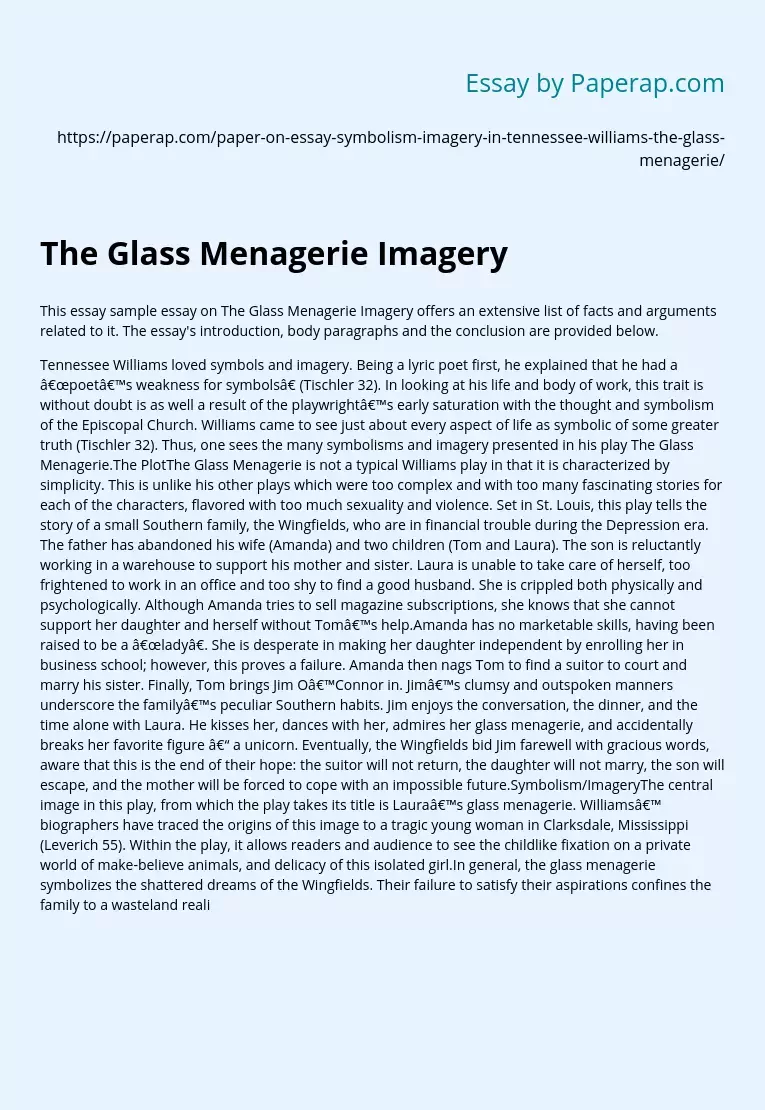 The Glass Menagerie Imagery
