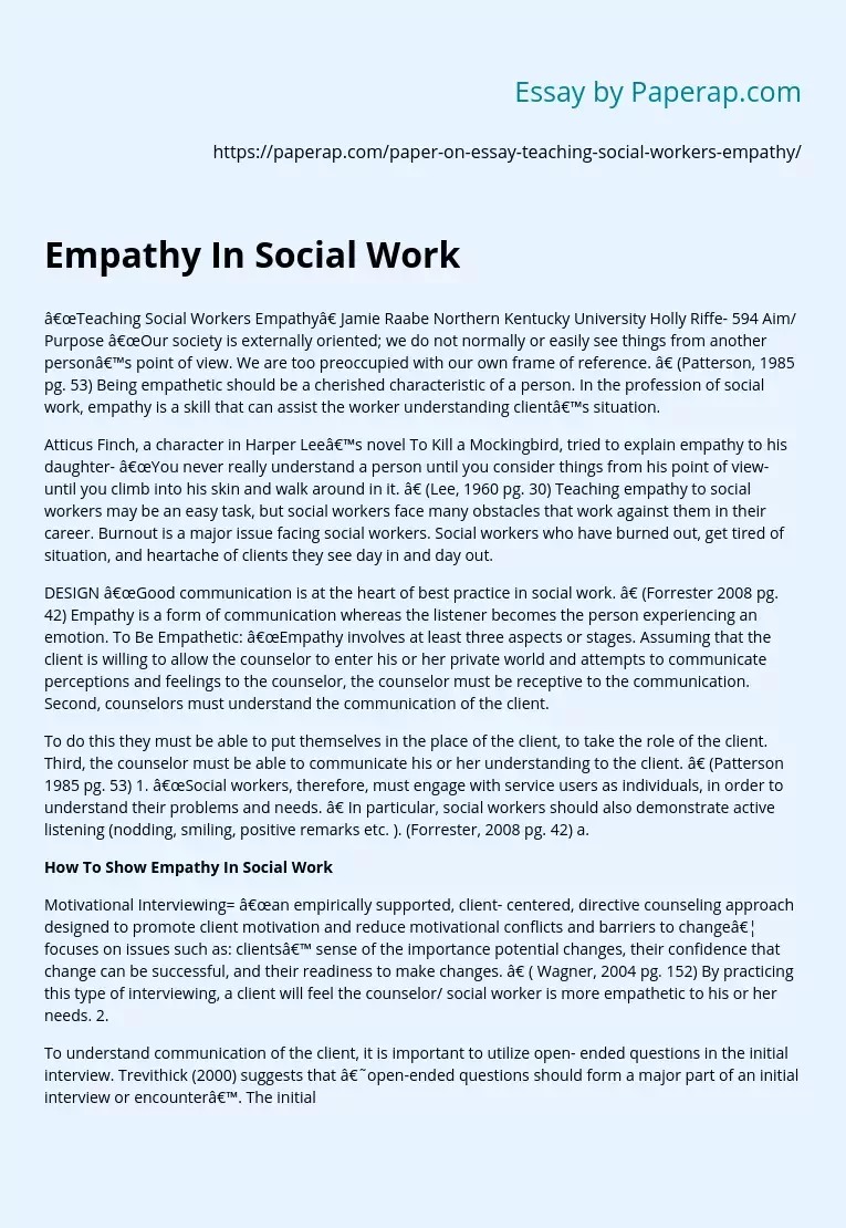 Empathy In Social Work