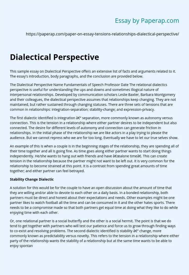 Dialectical Perspective