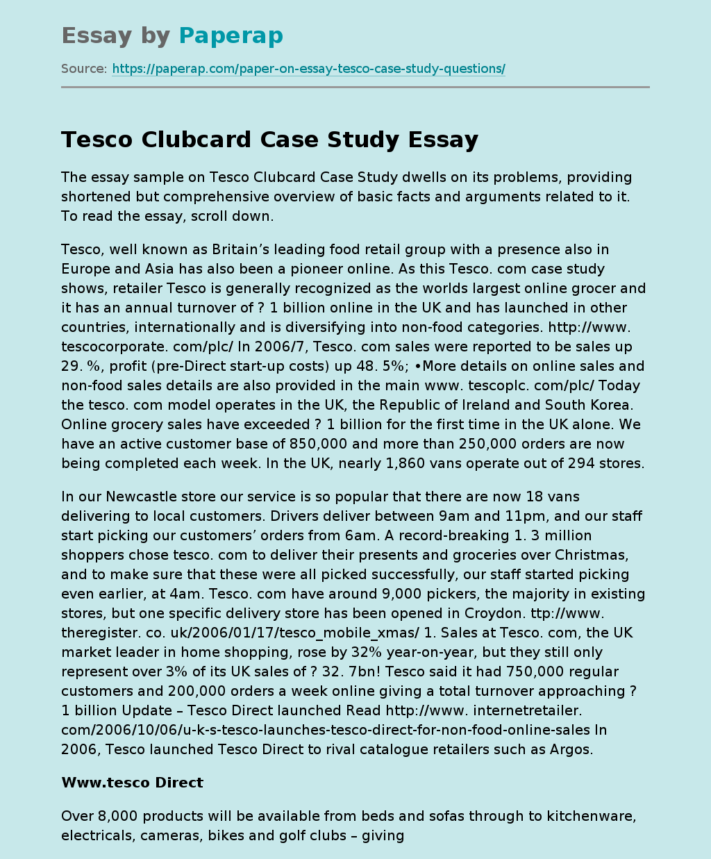 Tesco Clubcard Case Study