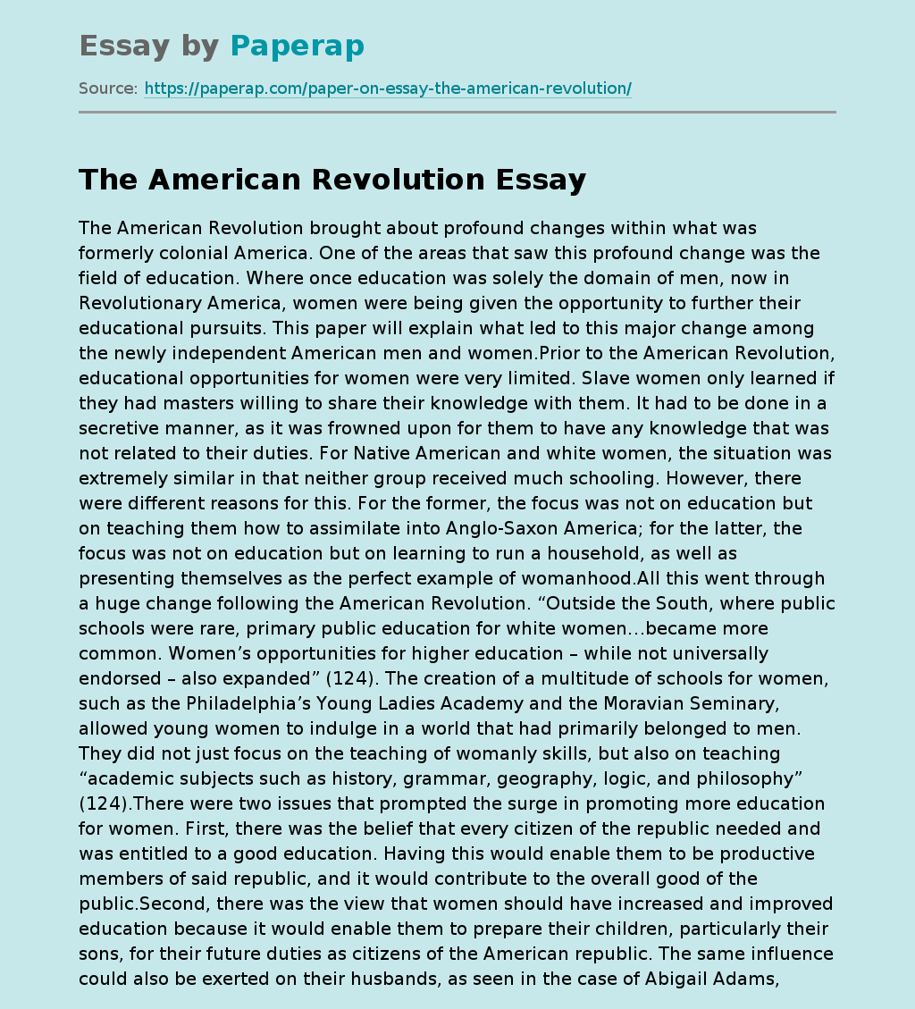 an essay about how revolutionary was the american revolution