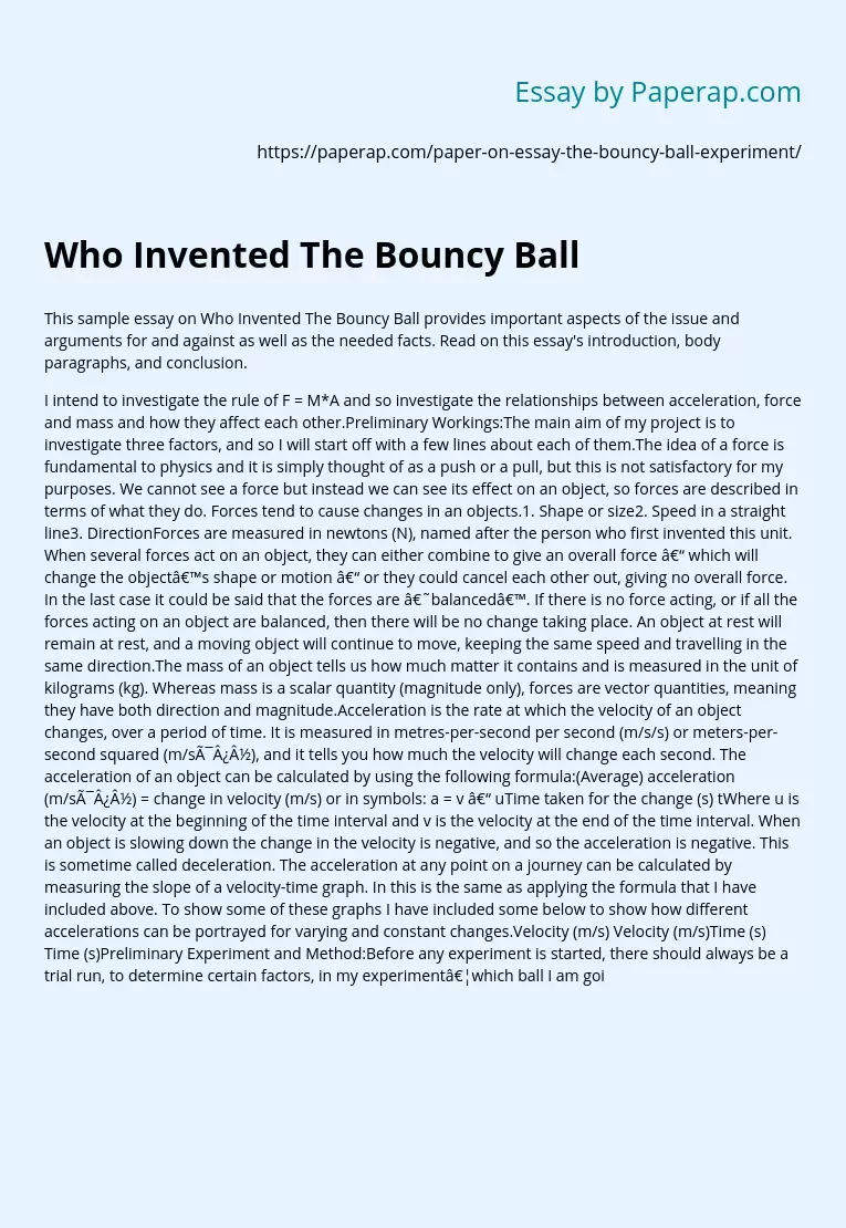 Who Invented The Bouncy Ball