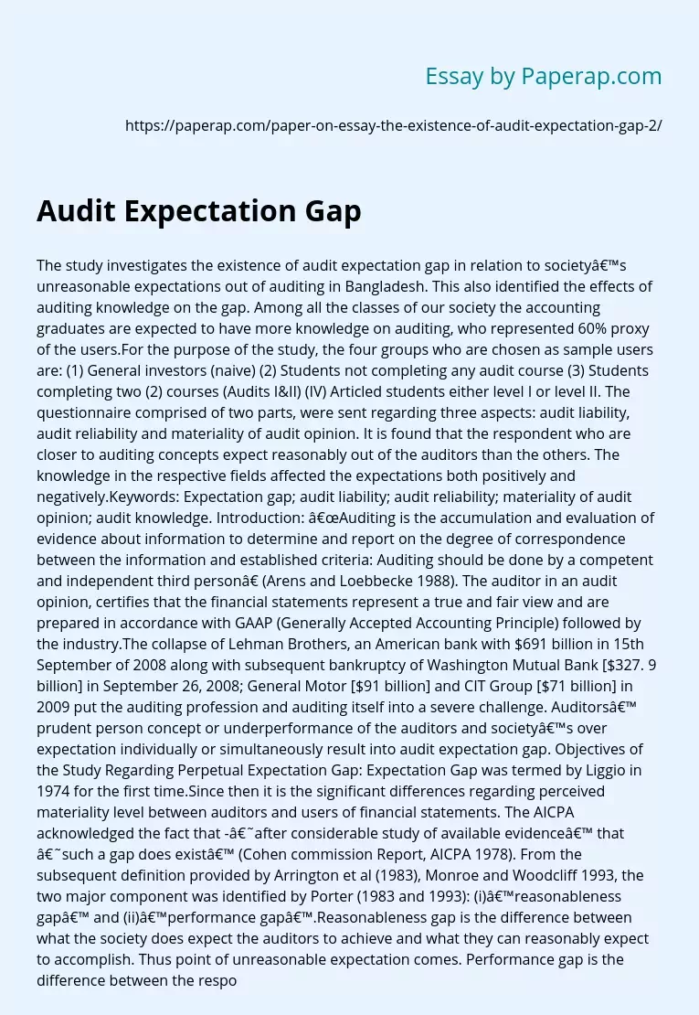 Audit Expectation Gap
