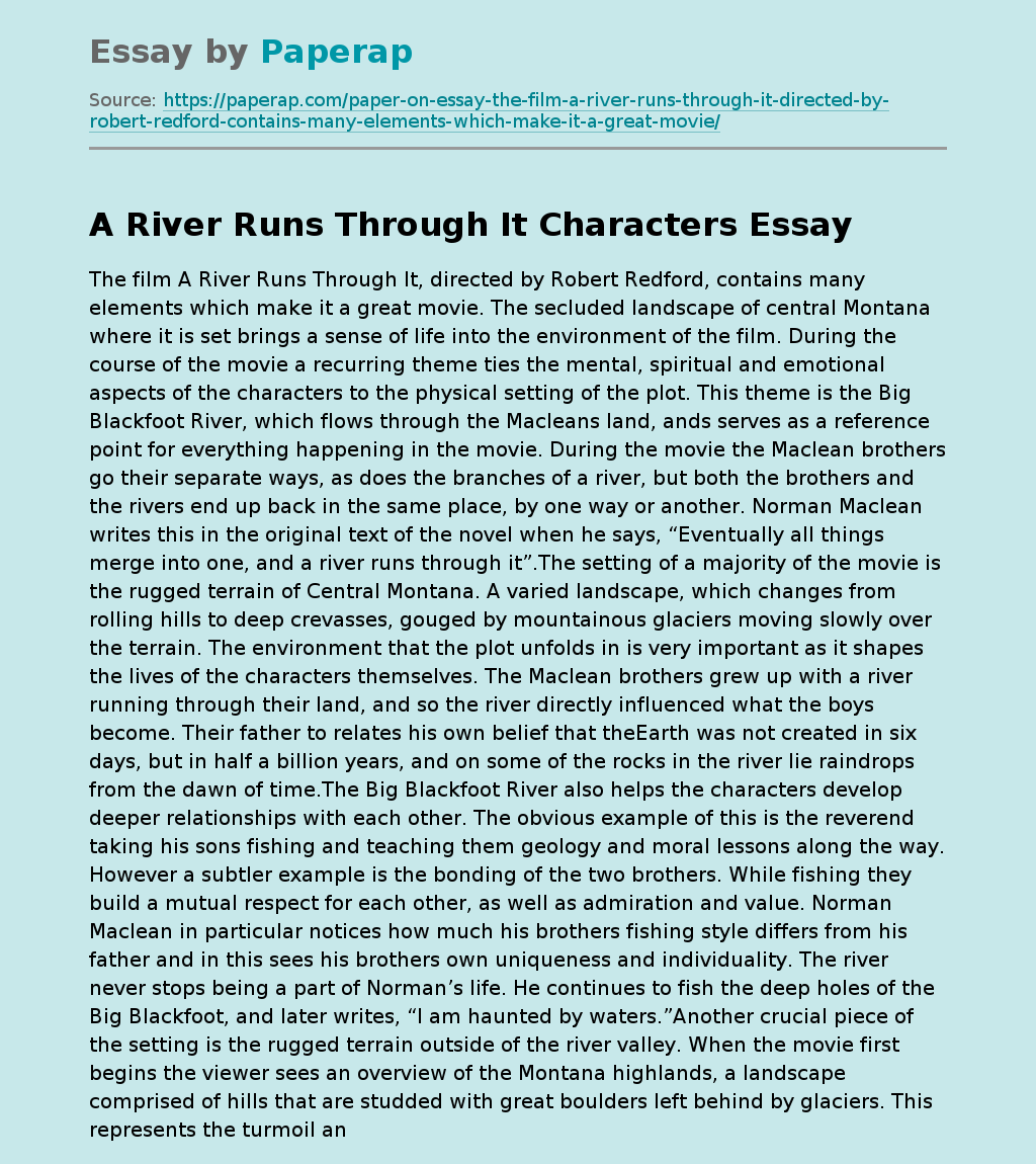 A River Runs Through It Characters