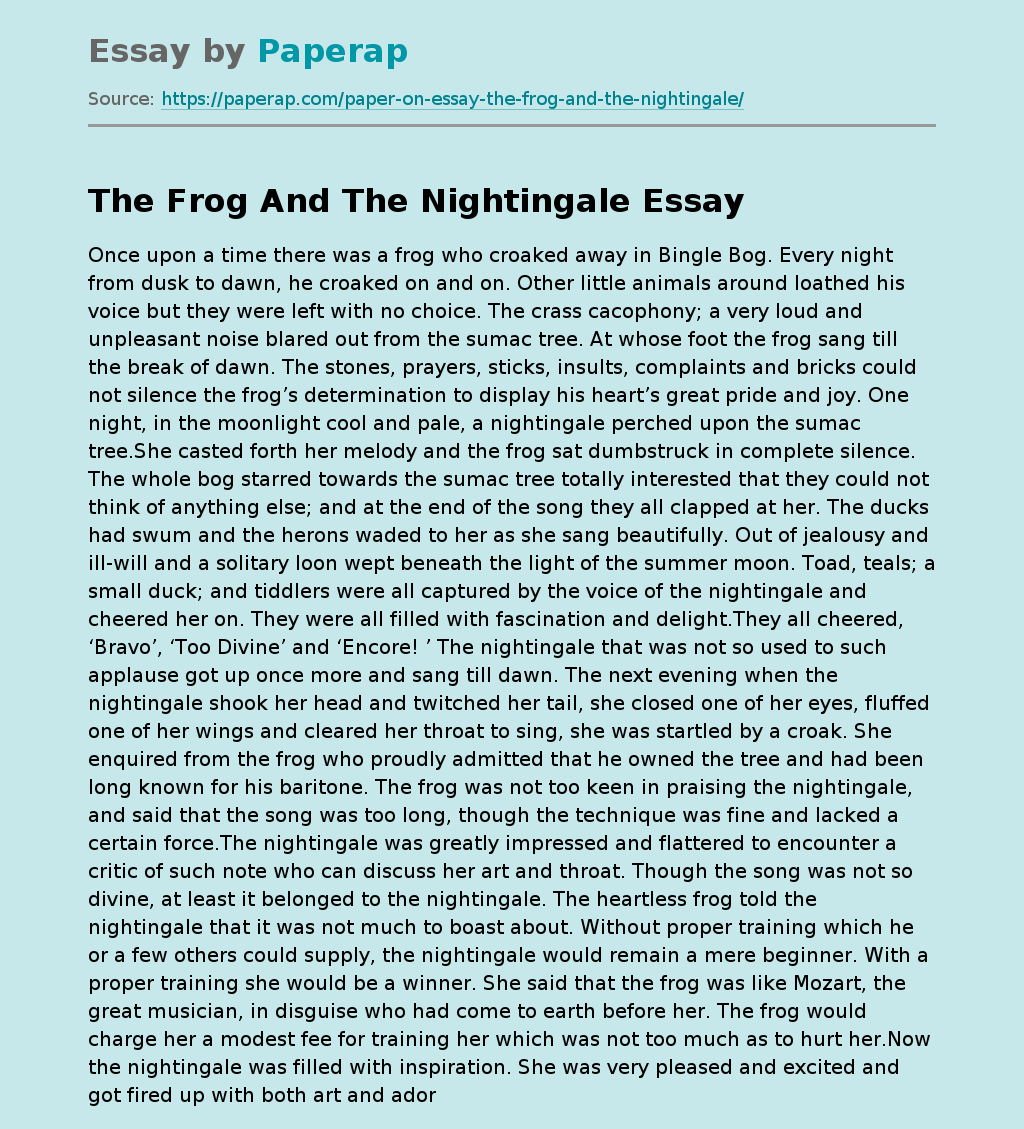 The Frog And The Nightingale