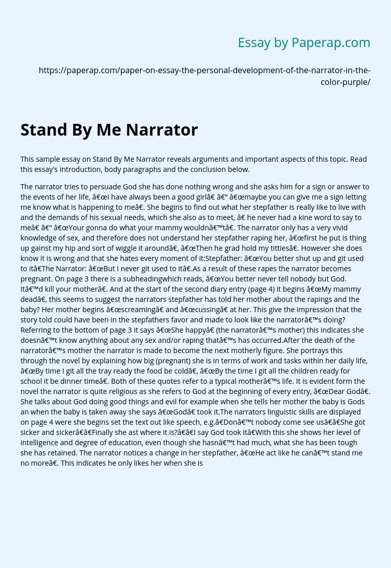 Stand By Me Narrator