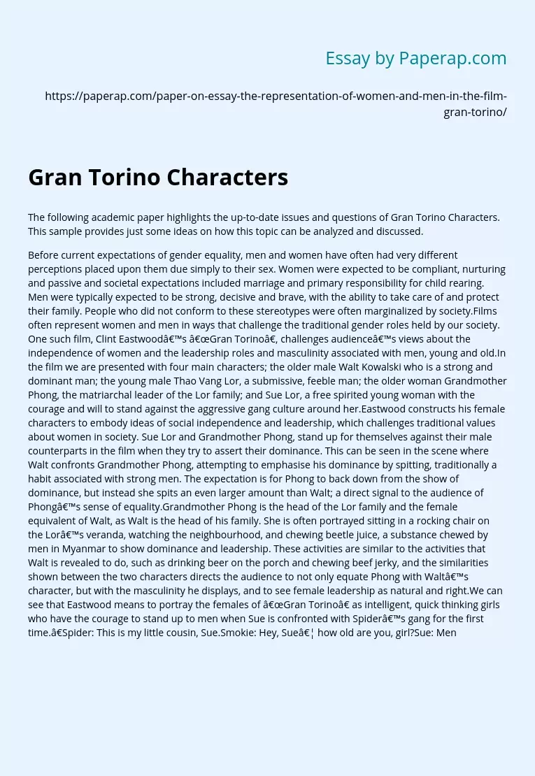 Gran Torino Characters