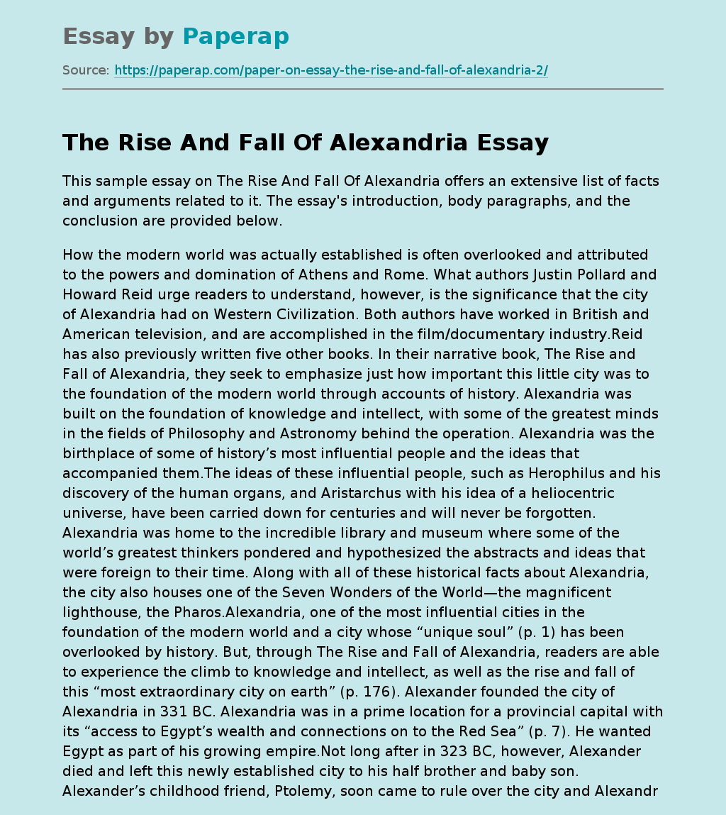 The Rise And Fall Of Alexandria