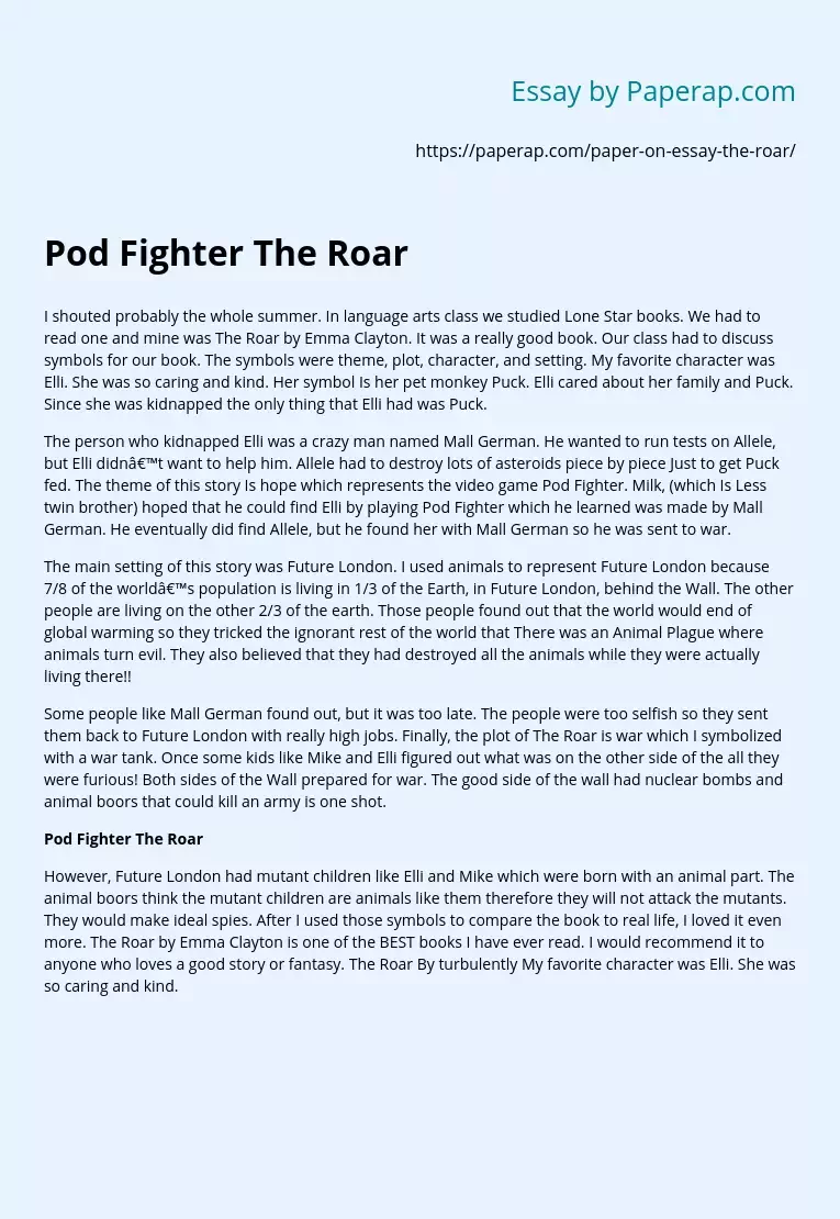 Pod Fighter The Roar