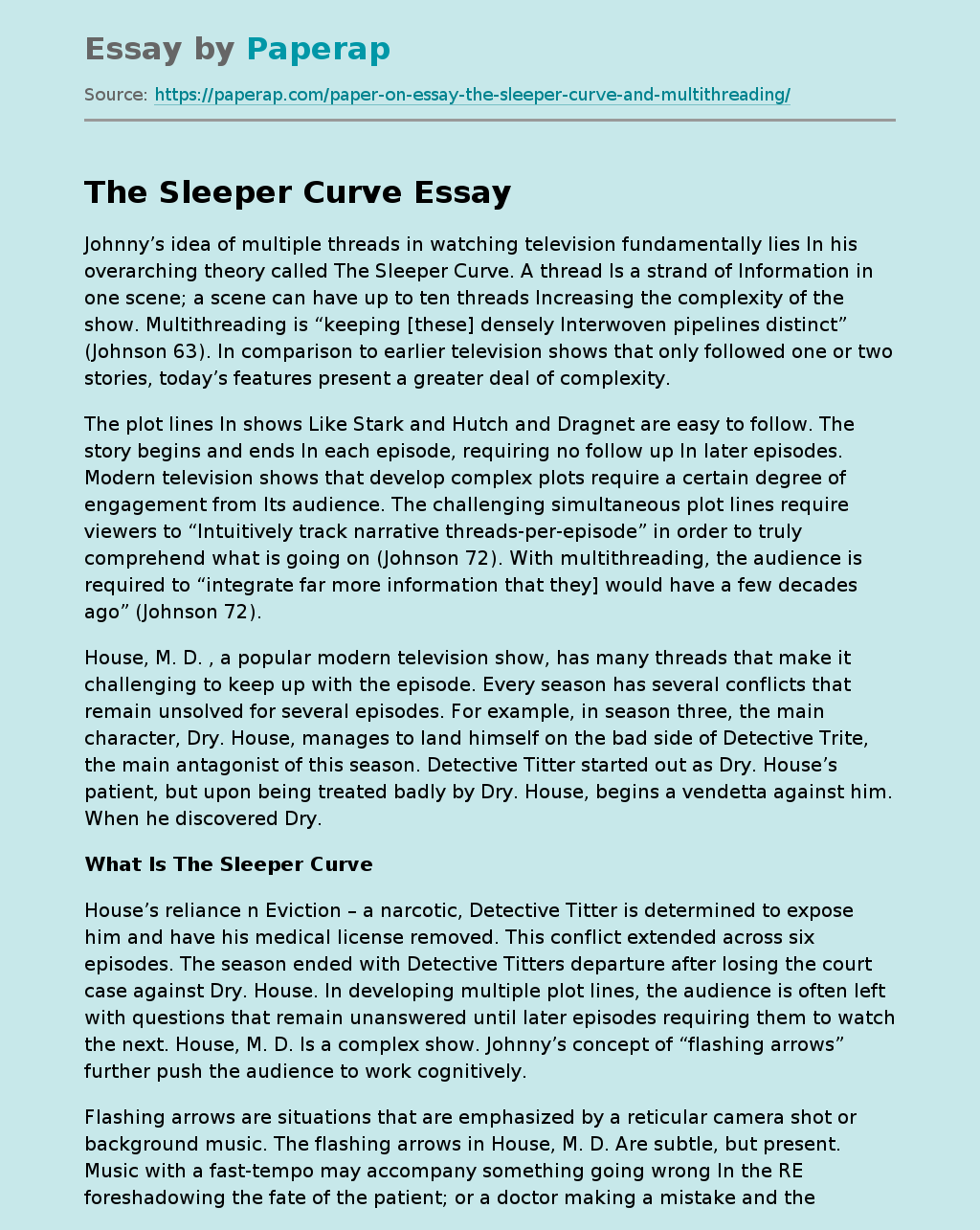 What Is The Sleeper Curve