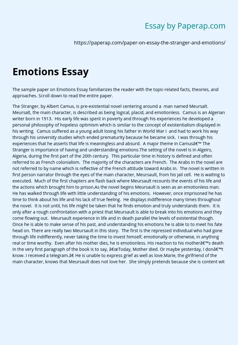 essay about thoughts and feelings