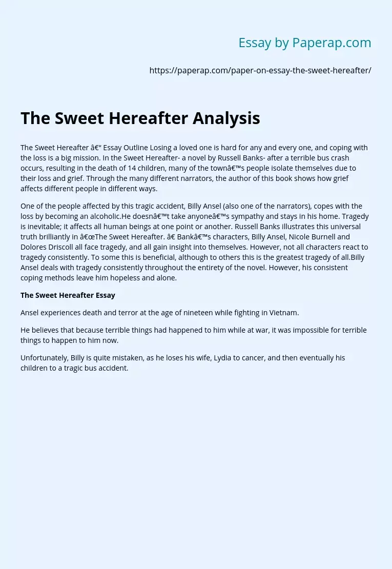 The Sweet Hereafter Analysis