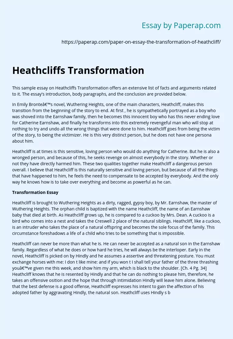 Heathcliffs Transformation