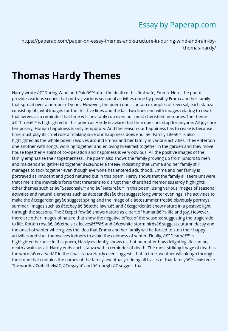 Thomas Hardy Themes